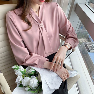 Nayil moda nuovo arrivo abbigliamento da lavoro professionale da donna eleganti top estivi e <span class=keywords><strong>camicette</strong></span> alla moda tinta unita camicia Casual - Product Image 6