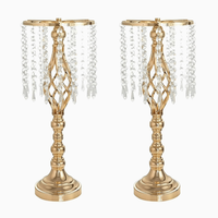 Support de bougie en fer torsadé électroplaqué or, de haute qualité, durable, centre de table pour mariage et banquet occidental