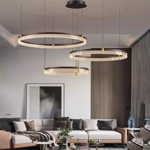 120W Moderne Minimaliste LED <span class=keywords><strong>Suspension</strong></span> Luminaire 110v/220v Grand Plafond Suspendu Lustre <span class=keywords><strong>Hauteur</strong></span> Réglable <span class=keywords><strong>pour</strong></span> Villa - Product Image 1