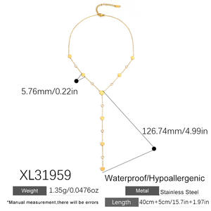 Mode Edelstahl Halskette eingelegt Weiß Zirkon Herz Elegant Ins Stil Modische Temperament Y-förmige Kette für Frauen - Product Image 4