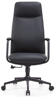 Chaise de bureau exécutive ergonomique moderne à dossier haut en cuir, réglable en hauteur, pivotante, avec base chromée pour bureau à domicile