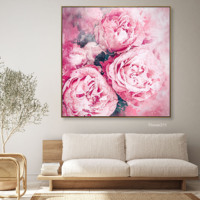 Peinture à l'huile florale abstraite sur toile peinte à la main, fabriquée en usine à Shenzhen, personnalisable