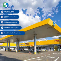 Estructura de Acero Prefabricada para Gasolinera, Diseño Personalizado Impermeable para Exteriores, Letrero para Gasolinera, Cubierta para Gasolinera