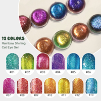 HONEY GIRL – Kit de vernis gel UV effet œil de chat arc-en-ciel 13 couleurs, directement de l'usine, fournitures pour ongles, bouteille magnétique œil de chat, marque privée