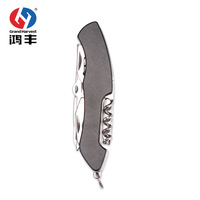Couteau de poche multifonction GHK China Camping en acier inoxydable 420, style européen, haute qualité, 15 fonctions, DIY OEM