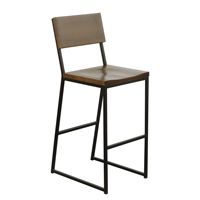 Tabouret de bar empilable industriel vintage, structure métallique durable, assise carrée, mobilier de restaurant, café, bistrot, vente en gros