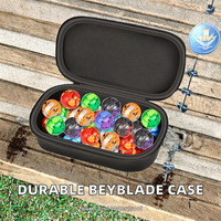 Étui de rangement double en PU avec fermeture éclair, personnalisé, simple, léger, durable, imperméable, pour utilisation en extérieur, pour jouets Beyblades Burst (vide)