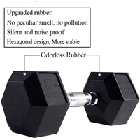 Haltères hexagonaux en fonte, revêtement caoutchouc antidérapant, haltères professionnels durables pour la musculation des bras et des jambes