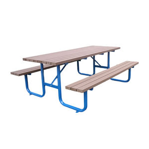 <span class=keywords><strong>Table</strong></span> de camping extra longue en <span class=keywords><strong>composite</strong></span> bois-plastique d'extérieur avec banc, <span class=keywords><strong>table</strong></span> de pique-nique rectangulaire en bois pour patio - Product Image 4