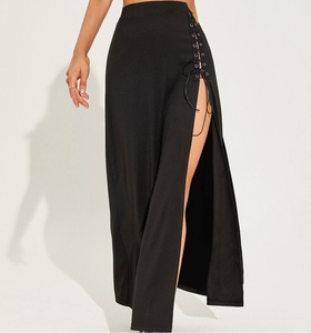 Jupe plissée personnalisée vêtements victoriens Cosplay jupes Steampunk Sexy fente <span class=keywords><strong>Style</strong></span> <span class=keywords><strong>gothique</strong></span> oeil de poulet jupe à lacets pour les femmes - Product Image 1