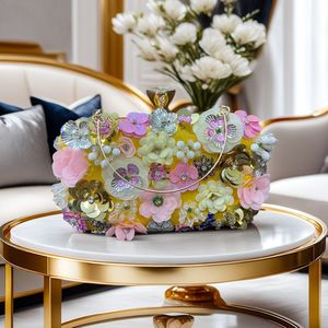 Sac à main glamour haut de gamme pour femme, polyvalent et tendance, avec chaîne en forme de fleur, idéal pour les soirées en boîte de nuit, pochette florale pour la soirée - Product Image 4