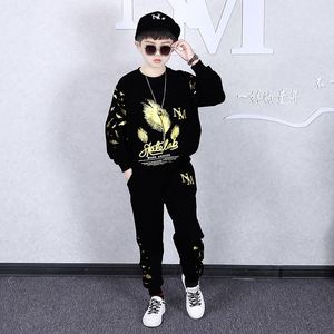 Ensemble de vêtements pour garçons d'automne : T-shirt et pantalon long, vêtements décontractés en coton pour enfants, ensemble de survêtement pour adolescents - Product Image 3