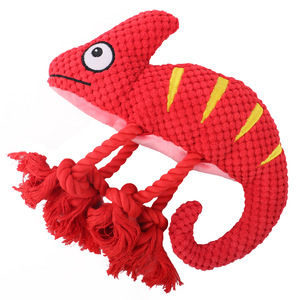 Hot Sale Wholesale Plush <b>Squeaky</b> Stuffed Animal Chameleon Pet Toy Soft Stuffed Pull Interactive Sturdy Pet Soundmaking Dog Toys - Product Image 3