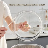 Grand pot en verre transparent rond pour cornichons, liqueur ou marinades, avec couvercle hermétique