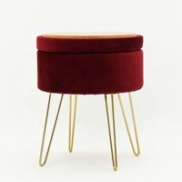 Nicehstex — meuble pliant personnalisé, tabouret rond de maquillage, pouf en velours rose, fauteuil à pochettes moderne, vente en gros