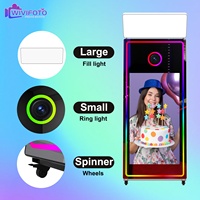 Machine Photobooth Miroir Selfie LED Automatique 65" Portable en Flight Case Ouvert avec Imprimante pour Événements