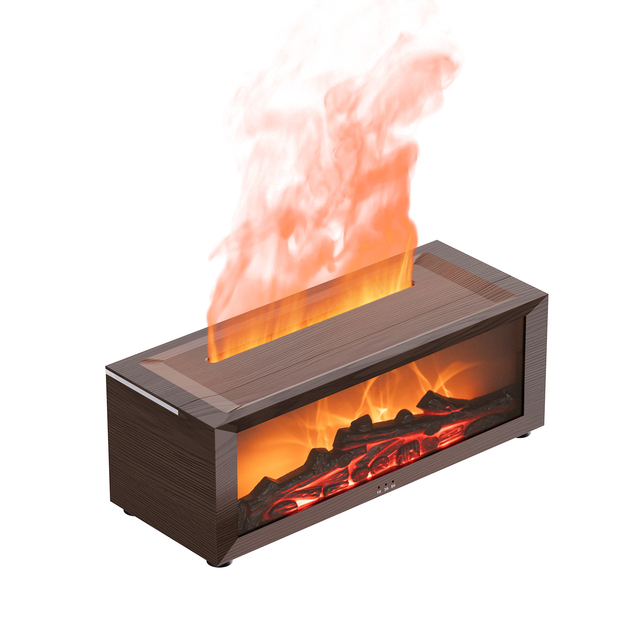 USB Plastic Desktop Essential Oil Humidifier Remote Control Fireplace Aroma Diffuser Simulation Flame Household Ultrasonic Large
