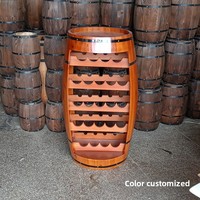 Casier à vin en tonneau de chêne antique élégant Rangement et vitrine en bois élégants pour cave à vin et décor de fête