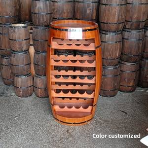 Elegante Barile di Quercia Antica <span class=keywords><strong>Portabottiglie</strong></span> per Vini e Vetrina Elegante in Legno per Cantina e Decorazioni per feste - Product Image 4