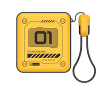 Batterie externe portable Hisone GD20 haute capacité 10000mAh, charge rapide 22.5W, batterie Li-polymère, câbles intégrés, écran LED, Type-C