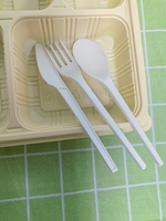 Ensemble de couverts jetables modernes et écologiques de 3 pièces 6.5 pouces CPLA couteau biodégradable fourchette cuillère couverts compostables ensemble de 3 pièces