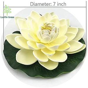 Flores de Loto Artificiales Flotantes de Espuma Blanca Marfil, Adornos de Lirios de Agua para el Hogar, Jardín, Bodas, Fiestas, 50 Piezas, Navidad, Pascua - Product Image 3