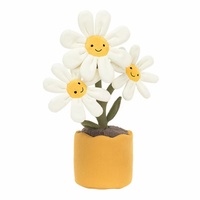 Peluche Smiley Daisy en pot, jouet en peluche doux, pot de fleurs en peluche, décoration créative pour la maison et le bureau, cadeau d'anniversaire, poupée en peluche
