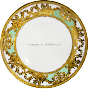 Ydy Nhà Máy Biểu Tượng Tùy Chỉnh Thiết Kế Phong Cách Hiện Đại Ấn Độ Tốt Sứ Mạ Điện Vàng 102Pcs Gốm Bộ Đồ Ăn - Product Image 6