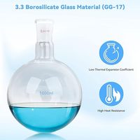 Ensemble de verrerie de laboratoire - Kit de verrerie de laboratoire 32 pièces avec raccord 24/40, appareil de distillation d'huiles essentielles de laboratoire 1000 ml