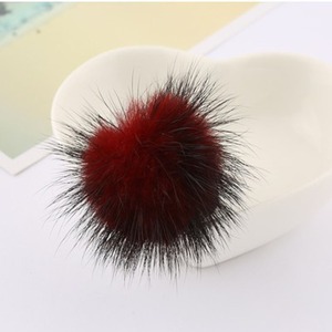 Suihyuan-élastique pour cheveux, en fourrure véritable, lot de 2 boules de vison, couleur unie pour les filles - Product Image 3