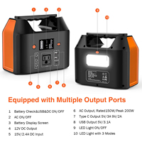 Lifepo4 — batterie solaire domestique 110V 220V, Lifepo4 Lithium-Ion, générateur solaire de grande capacité, 150W