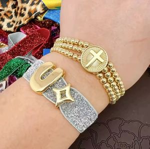 Pulsera de Moda con Dije de <span class=keywords><strong>San</strong></span> <span class=keywords><strong>Benito</strong></span>/Virgen María/<span class=keywords><strong>Cruz</strong></span>, Pulsera Religiosa con Cuentas de <span class=keywords><strong>Cruz</strong></span> Chapadas en Oro, Pulsera de Cuentas para Mujer - Product Image 3