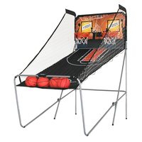 Machine de tir au basketball d'intérieur pliable nouvellement lancée avec fonction de tir double, panneau personnalisable et 8 options de jeu
