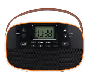 뜨거운 판매 좋은 품질 내장 스피커 스테레오 LCD 디스플레이 AM FM 2 밴드 라디오 알람 시계 휴대용 라디오