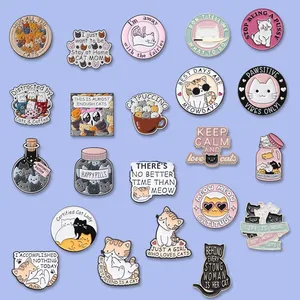 Lindo <span class=keywords><strong>para</strong></span> broche de gato chapado en oro pintado con temática de animales insignia de Metal versátil ropa Pin grabado todo imprescindible <span class=keywords><strong>para</strong></span> gato - Product Image 4