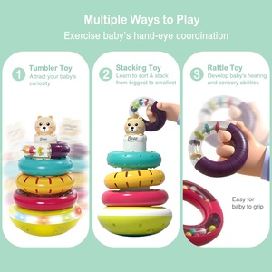 Juguete de Anillos Apilables Musicales para Bebés con Base Giratoria para el Aprendizaje Temprano y la Coordinación Mano-Ojo - Product Image 3