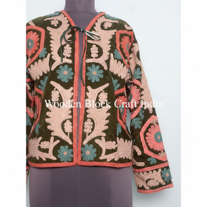 Veste courte en coton brodé en velours de qualité supérieure, style bohème, classique et élégant, best-seller 2025 - Product Image 1