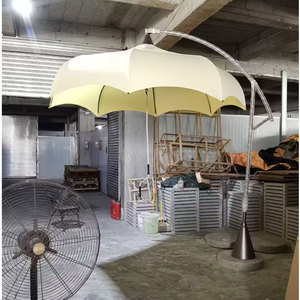 Parasol d'extérieur grand format pour cour, café, restaurant, auvent arqué en forme de pastèque, imperméable et anti-UV - Product Image 6