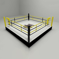 Ring de lutte Haichi en promotion, ring de boxe 4x4, ring de boxe 7mX7m avec escaliers pour entraînement MMA, coussinets d'angle, cordes, couverture