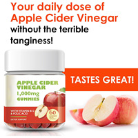 Gummies de Vinaigre de Cidre de Pomme Rouge Marque Blanche OEM pour Adultes – Soutien Énergétique et Métabolique, Gestion du Poids, Complément Quotidien pour la Santé