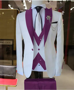 2025 <span class=keywords><strong>blanc</strong></span> noir <span class=keywords><strong>bleu</strong></span> coupe ajustée 3 pièces ensemble Blazer <span class=keywords><strong>mariage</strong></span> formel <span class=keywords><strong>mariage</strong></span> bal Masculino hommes costumes pour hommes - Product Image 3