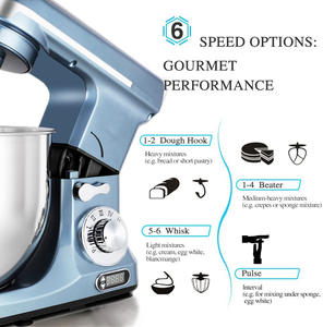 เครื่องผสมอาหารแบบตั้งโต๊ะ 6QT พร้อมโถสแตนเลส สำหรับใช้ในครัวเรือน จากโรงงานผู้ผลิตเครื่องครัว - Product Image 5