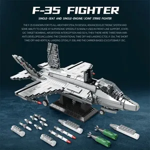 1490 Piezas de Bloques de Construcción F-35 Lightning II, Modelo de Avión de Combate, Decoración de Escritorio, Juguetes Educativos, Regalos para Adultos - Product Image 6