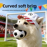 Casquette Visière Réglable pour Animaux de Compagnie, Motif Football Dessin Animé Mignon, Maille Respirante, Protection Solaire – Nouveauté 2026, Vente Chaude pour Chats et Chiens