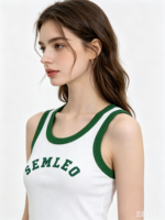 Top Corto de Verano para Mujer con Logotipo Personalizado, Top Corto Sexy de Punto Ajustado al Cuerpo de Alta Calidad al por Mayor