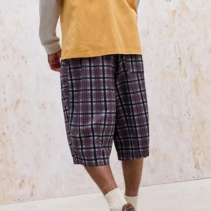 Custom Woven Cotton <b>Men's</b> <b>Shorts</b> Elastic Drawstring Longline Summer <b>Check</b> <b>Shorts</b> - Product Image 3