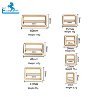 Boucle à trois glissières en alliage de zinc à bord rond pour accessoires de sac à main