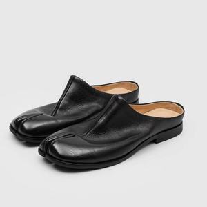 Mules de Cuero Genuino Negro con Punta Redonda, Zapatos Sin Cordones para Hombre, para Todas las Temporadas, Suela de Goma, Entresuela de EVA, Forro Antideslizante - Product Image 2