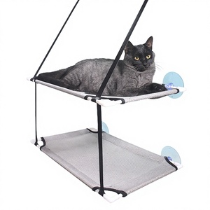 Hamaca Cuadrada Sólida para Gatos <span class=keywords><strong>WOWO</strong></span>, para Colgar en la Pared, Cama para Mascotas con Cubierta Extraíble y Lavable, Relleno de Poliéster y Diseño con Ventana - Product Image 3