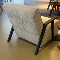 Fauteuil simple en bois de chêne minimaliste de luxe NORYA, fauteuil de détente pour salon, meubles en bois